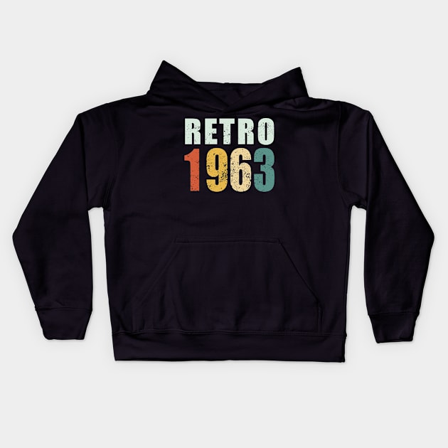 58th Birthday Gifts Year Old - Retro 1963 T-Shirt Kids Hoodie by heehee shop